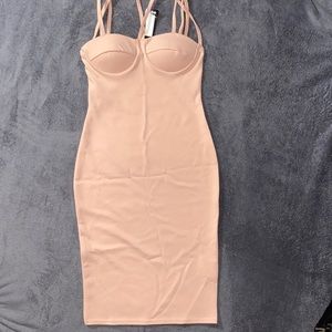 Boohoo Cross Strap Bodycon Dress